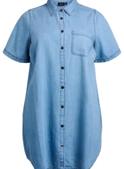 Jeanskleid aus Denim mit kurzen Ärmeln