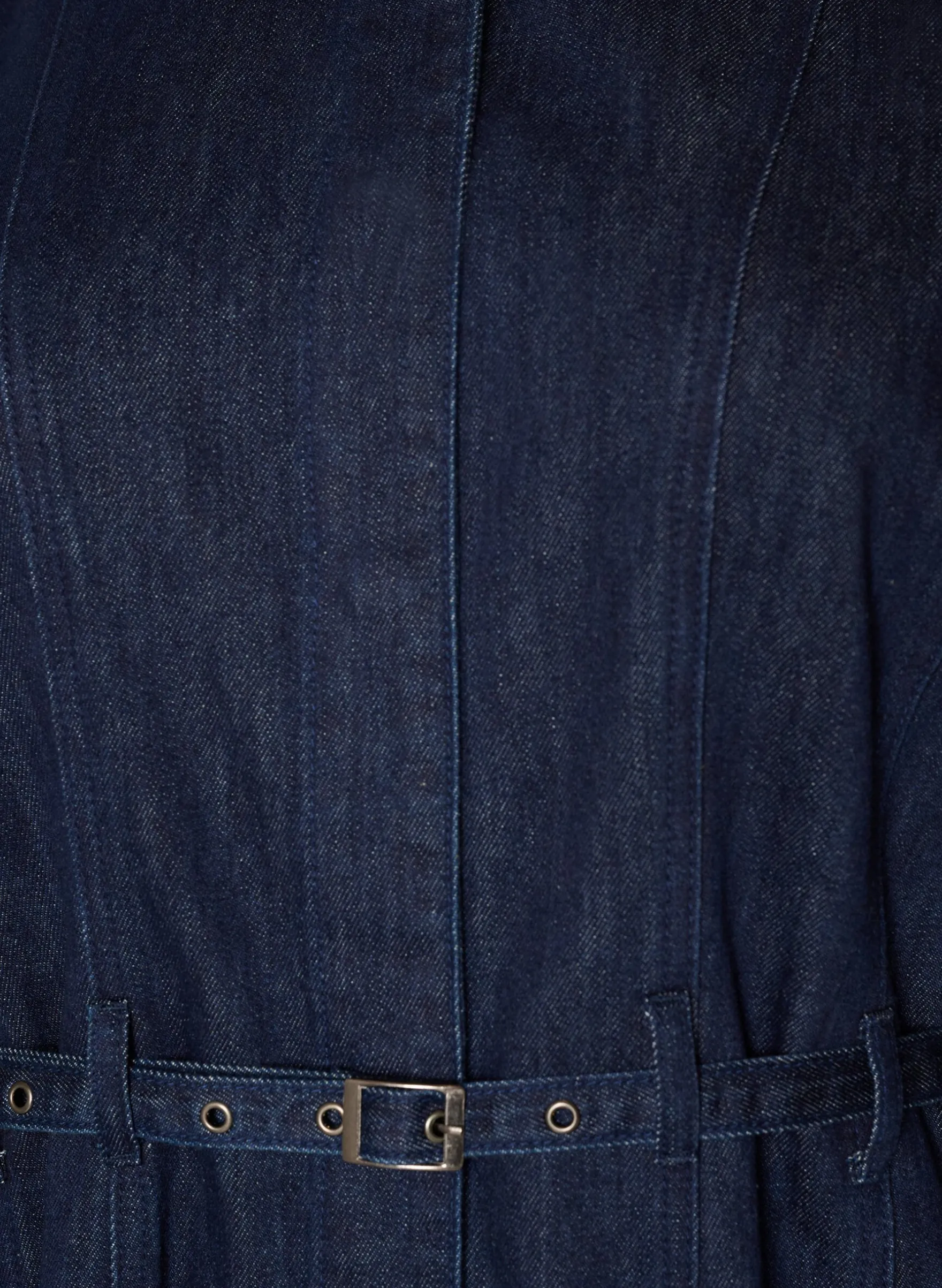 Jeanskleid mit Gürtel und 3/4-Ärmeln