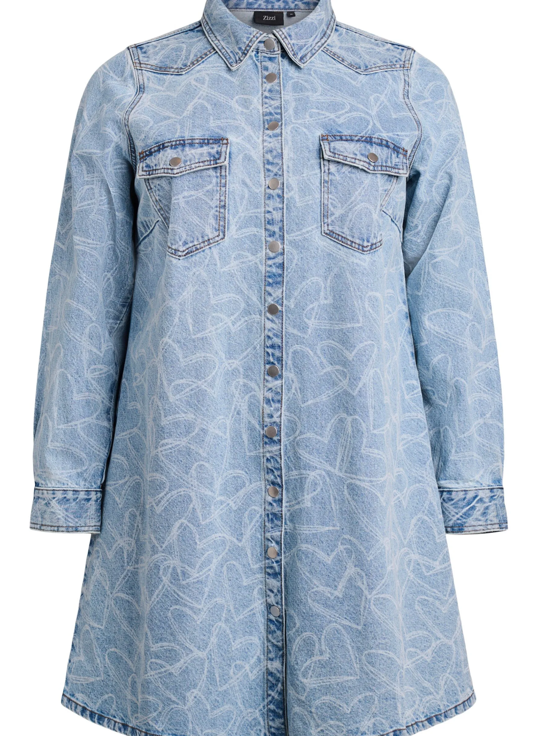 Jeanskleid mit Herzmuster