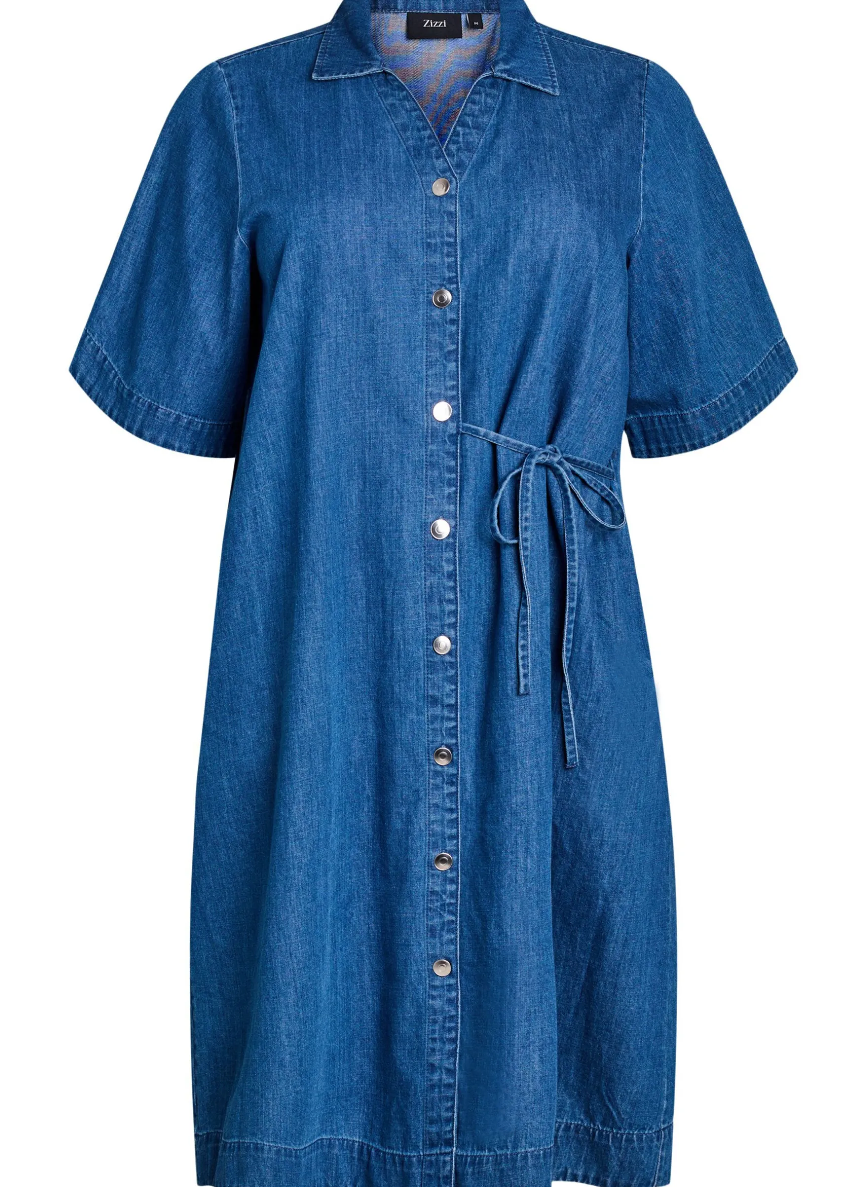 Jeanskleid mit Knöpfen und Bindedetail