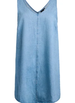 Jeans-Latzkleid mit V-Ausschnitt