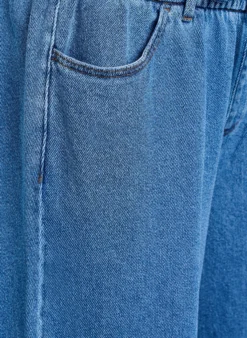 Jeans mit lockerer Passform, elastischem Bund und Tunnelzug