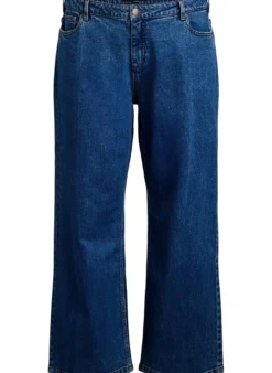 Jeans mit weitem Bein und hohem Bund