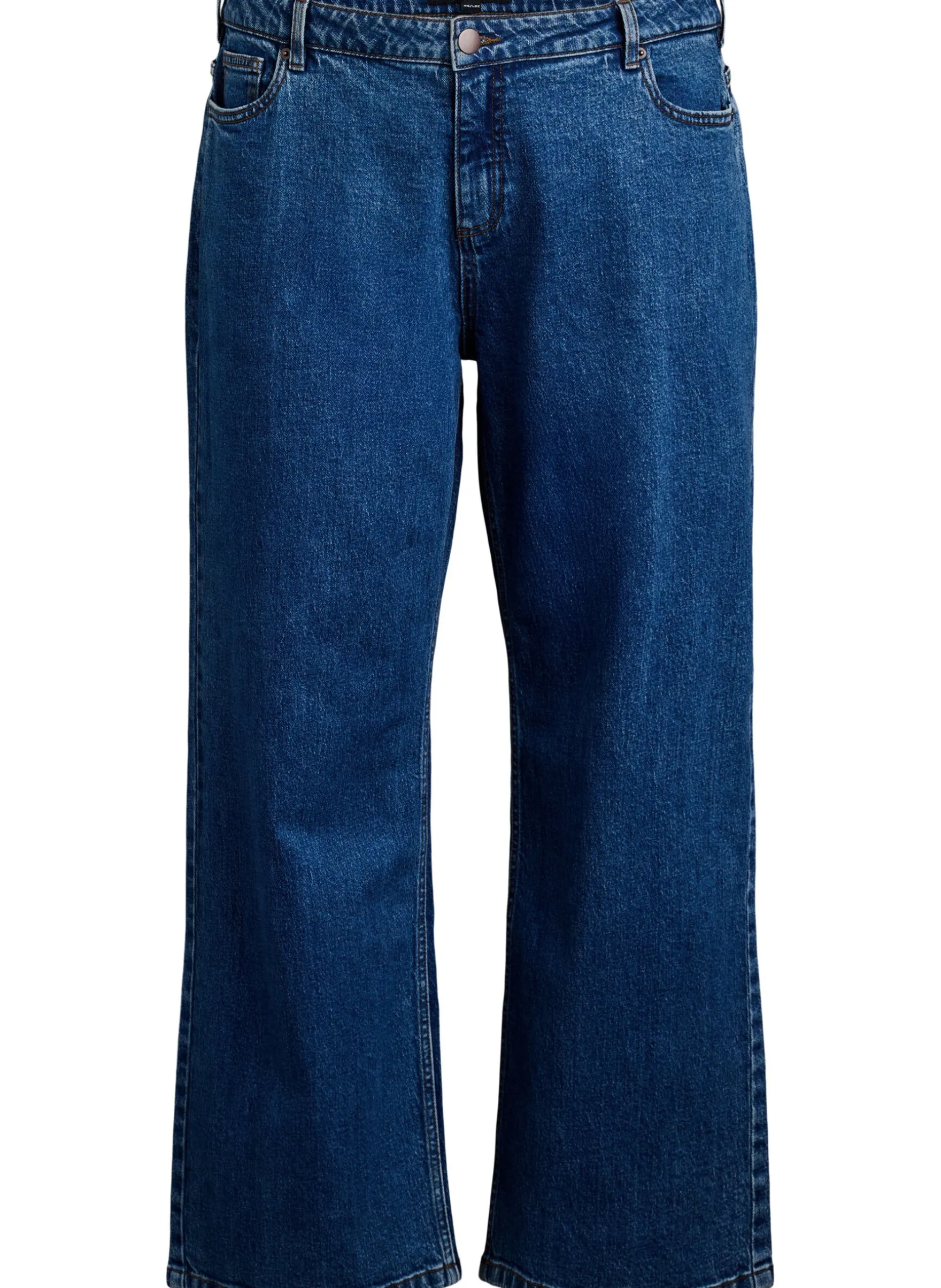 Jeans mit weitem Bein und hohem Bund