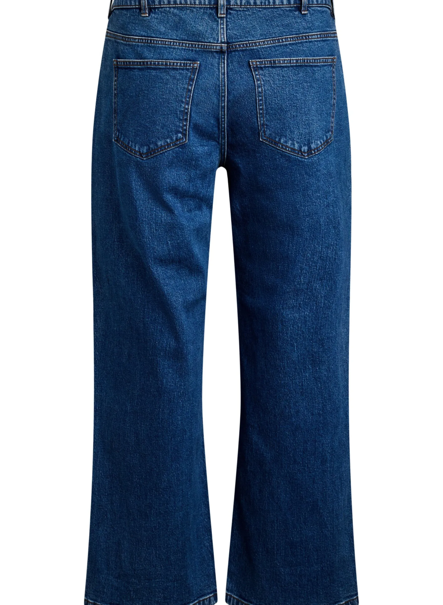 Jeans mit weitem Bein und hohem Bund