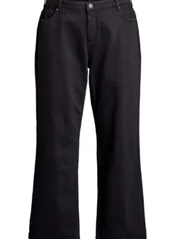 Jeans mit weitem Bein und hohem Bund