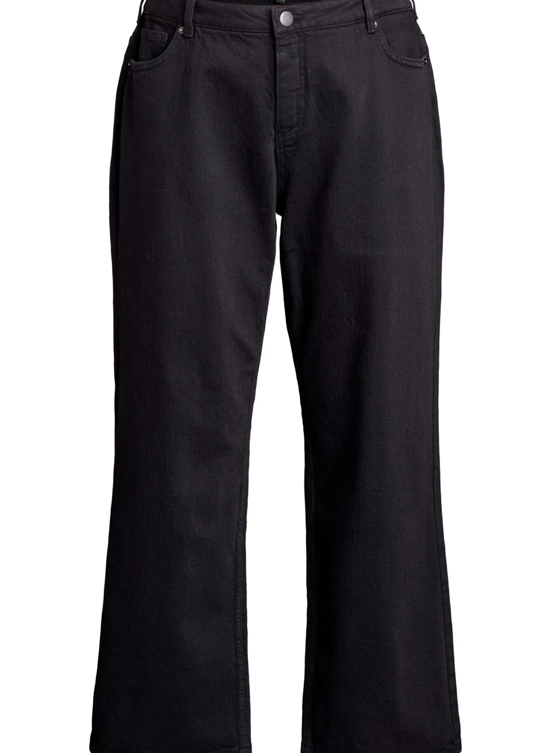 Jeans mit weitem Bein und hohem Bund