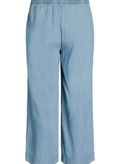 Joggers aus Denim mit weitem Bein und hoher Taille