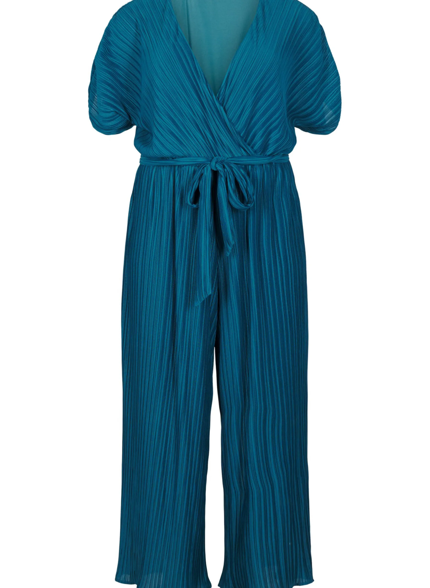Jumpsuit mit Falten, Bindedetail und weiten Ärmeln