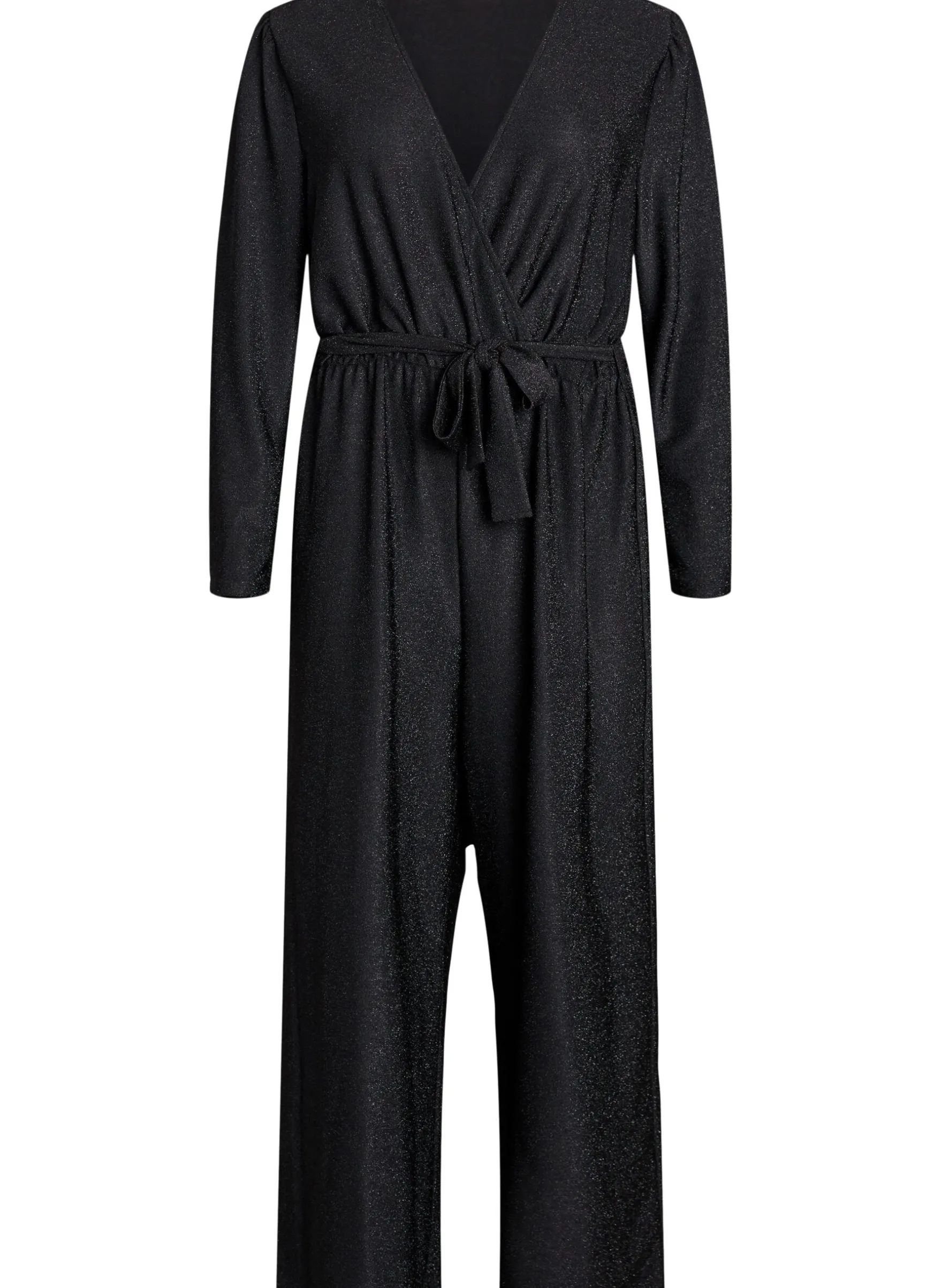 Jumpsuit mit Glitzer und Bindegürtel