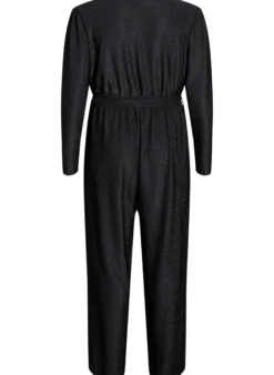 Jumpsuit mit Glitzer und Bindegürtel