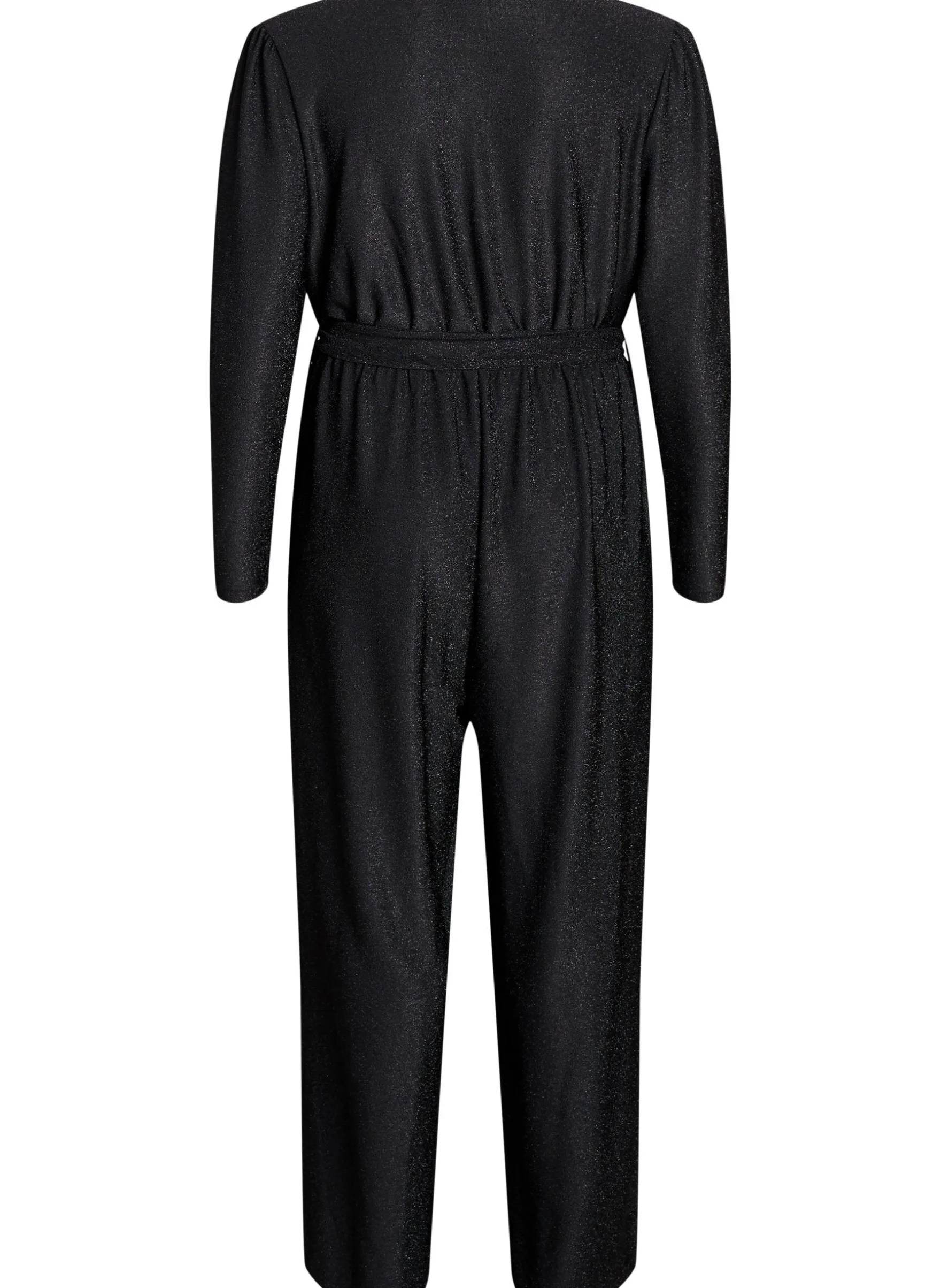 Jumpsuit mit Glitzer und Bindegürtel