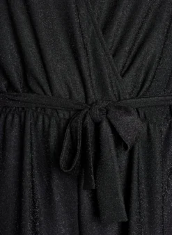 Jumpsuit mit Glitzer und Bindegürtel