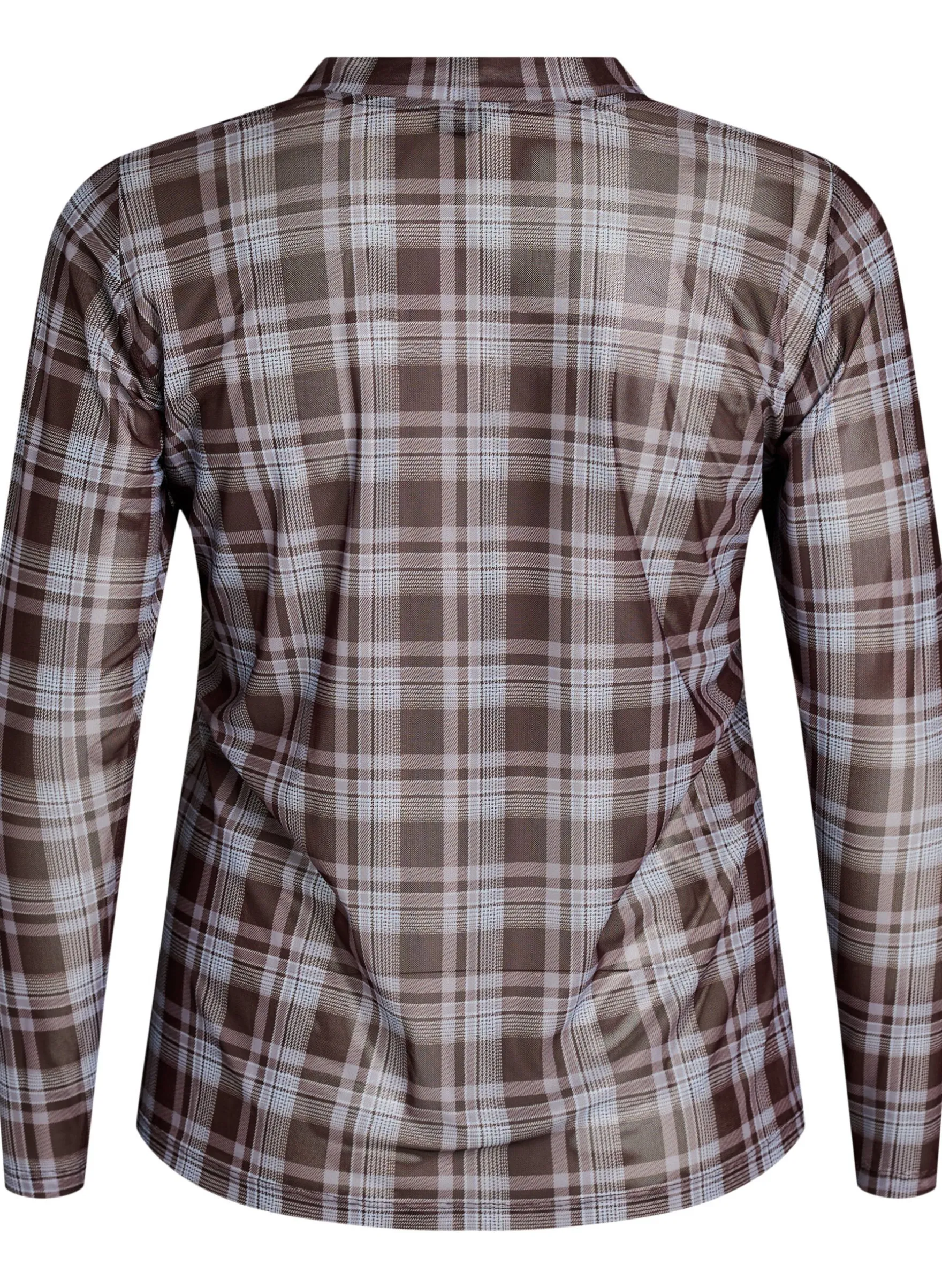 Karierte Bluse aus Mesh