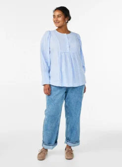 Karierte Bluse in A-Linie