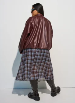 Karierter Midi-Rock aus Mesh