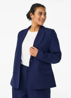Klassischer Blazer mit Ein-Knopf-Verschluss und Taschen