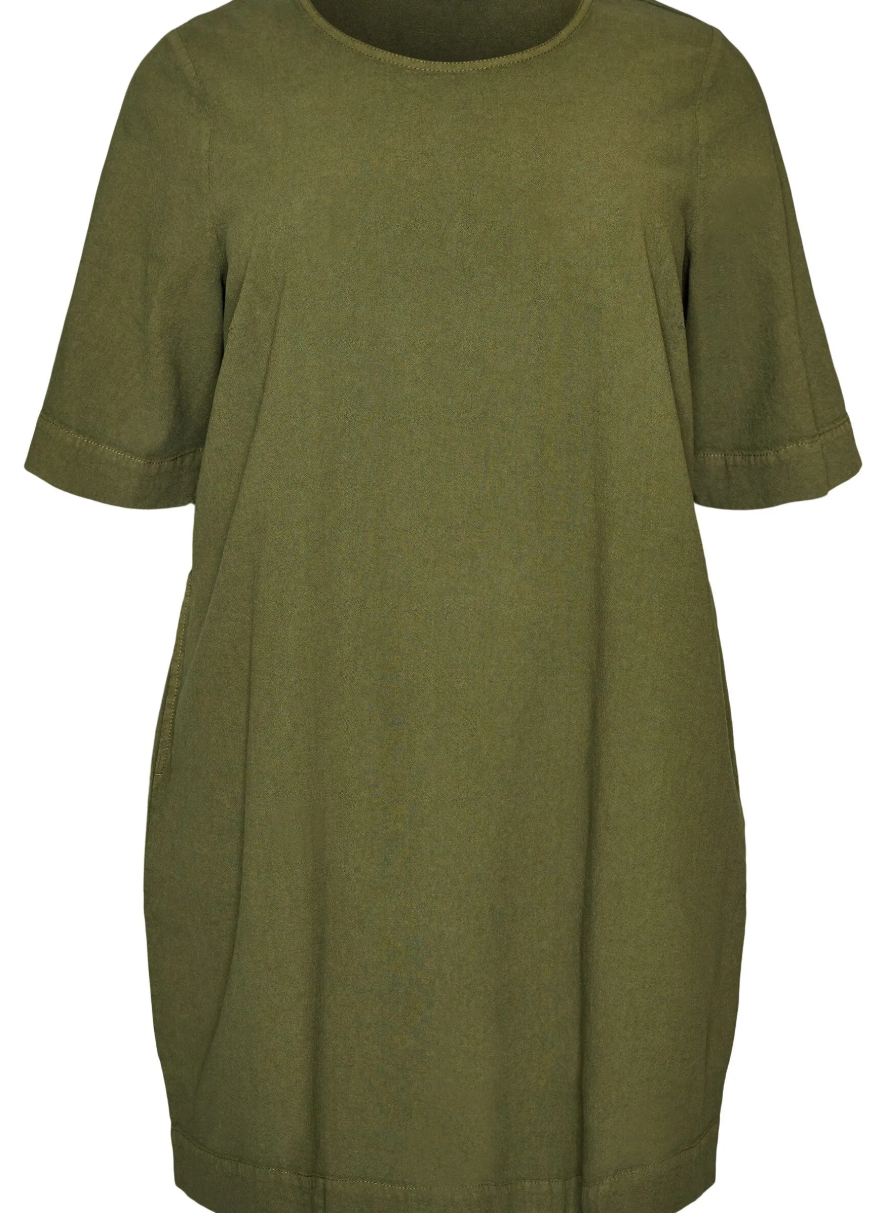 Kleid aus Baumwolle mit kurzen Ärmeln und Taschen