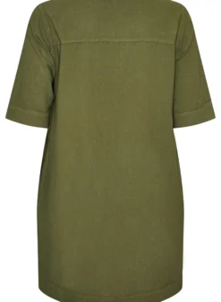 Kleid aus Baumwolle mit kurzen Ärmeln und Taschen