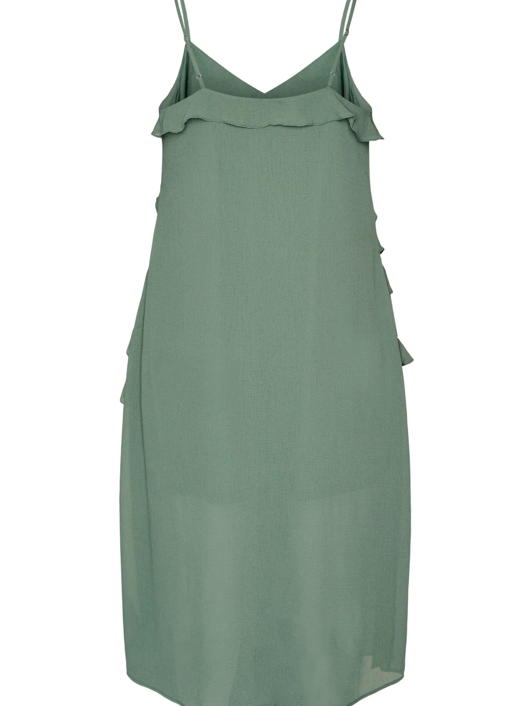 Kleid aus Chiffon mit asymmetrischen Rüschen