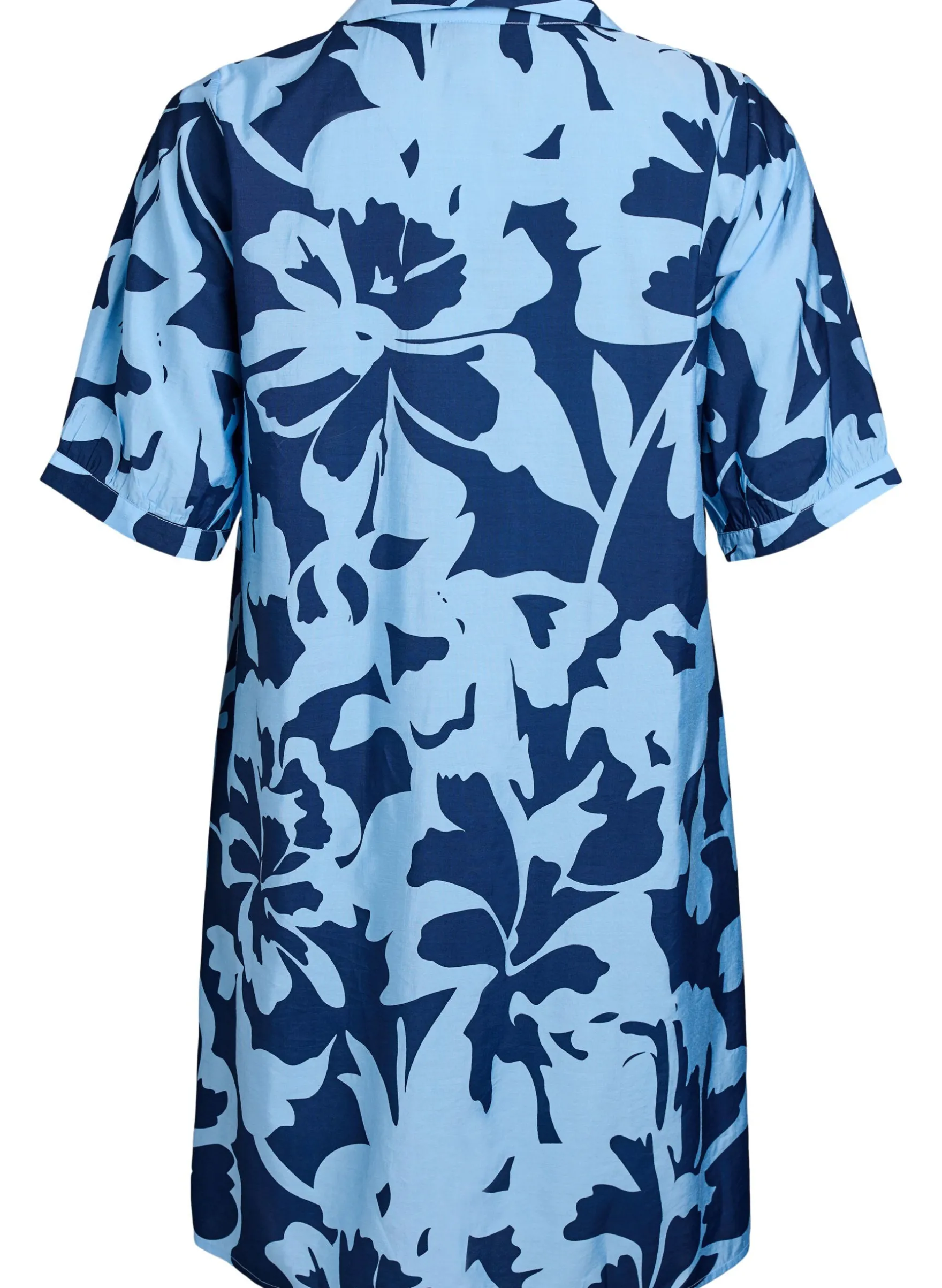 Kleid in Knielänge mit Print und V-Ausschnitt