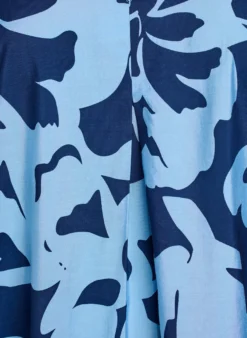 Kleid in Knielänge mit Print und V-Ausschnitt