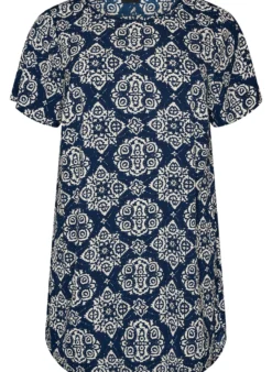 Kleid mit Aufdruck und kurzen Ärmeln