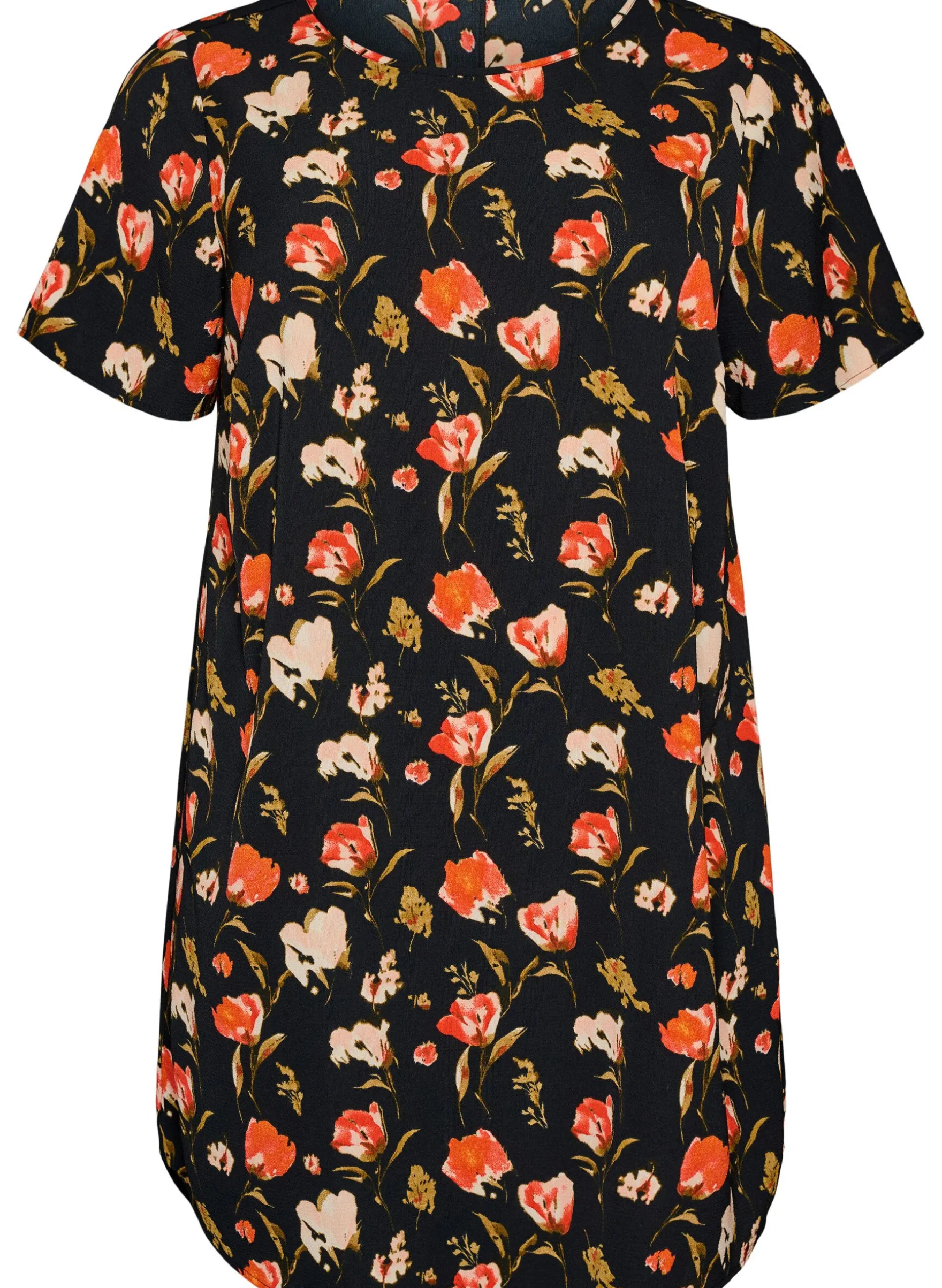 Kleid mit Aufdruck und kurzen Ärmeln