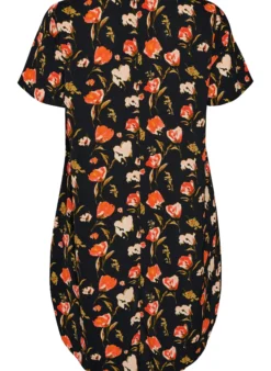 Kleid mit Aufdruck und kurzen Ärmeln