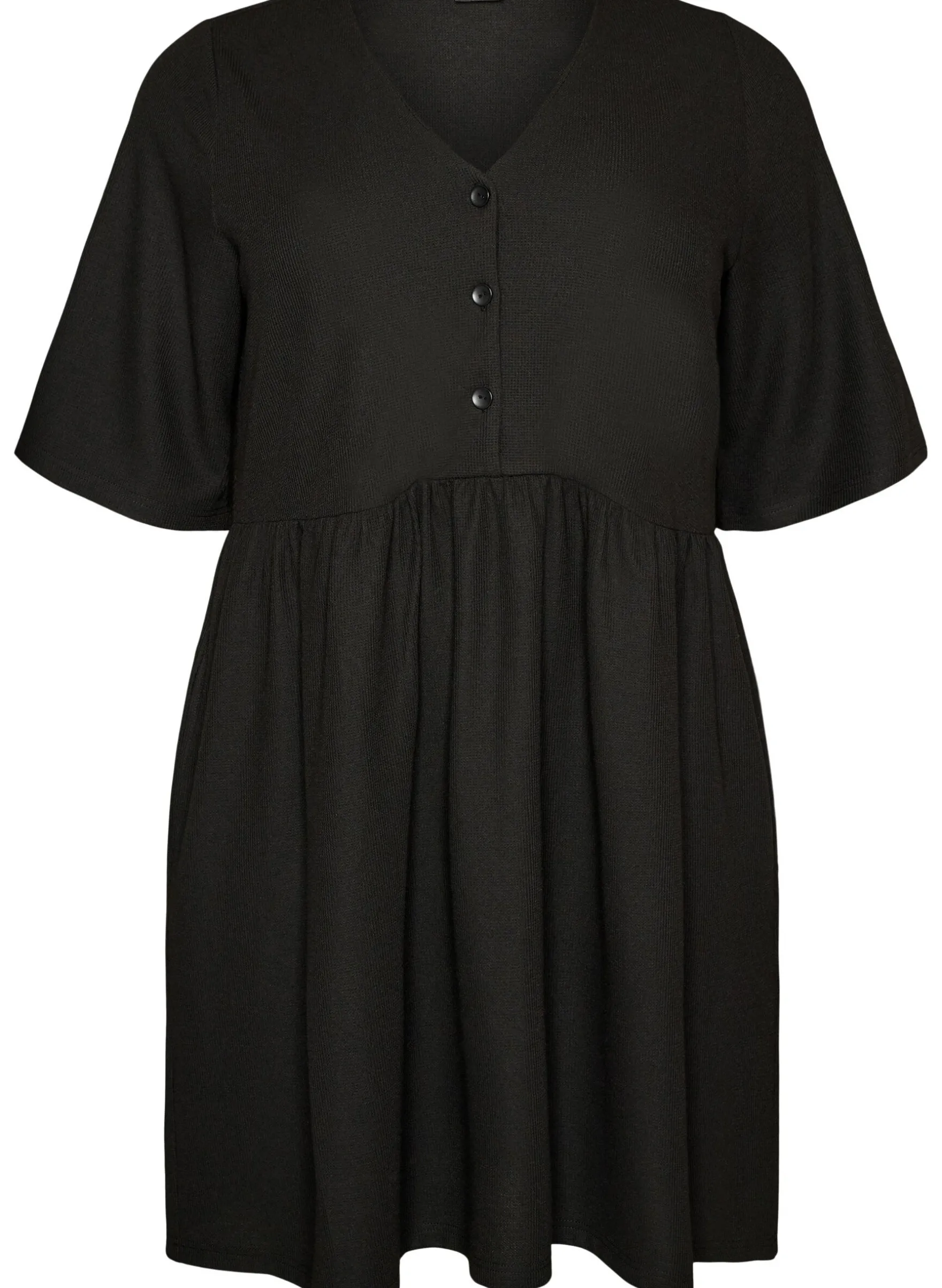 Kleid mit gerippter Textur und Empire-Linie