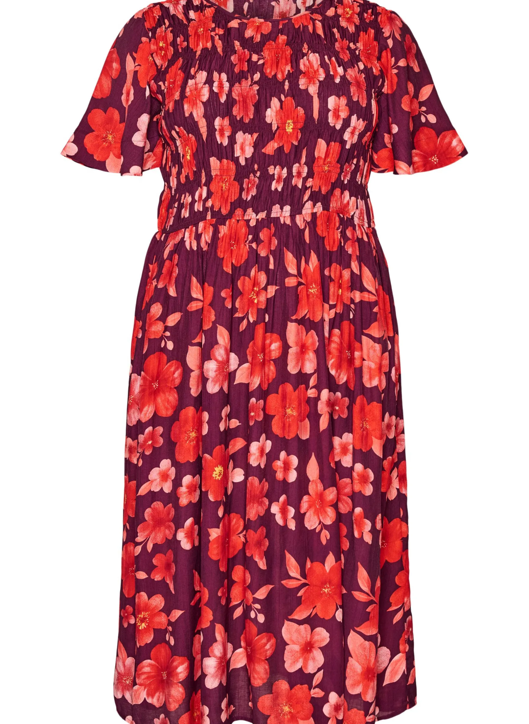 Kleid mit Smock und Blumenprint