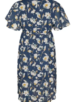 Knöchellanges Kleid mit Flügelärmeln und Bindegürtel