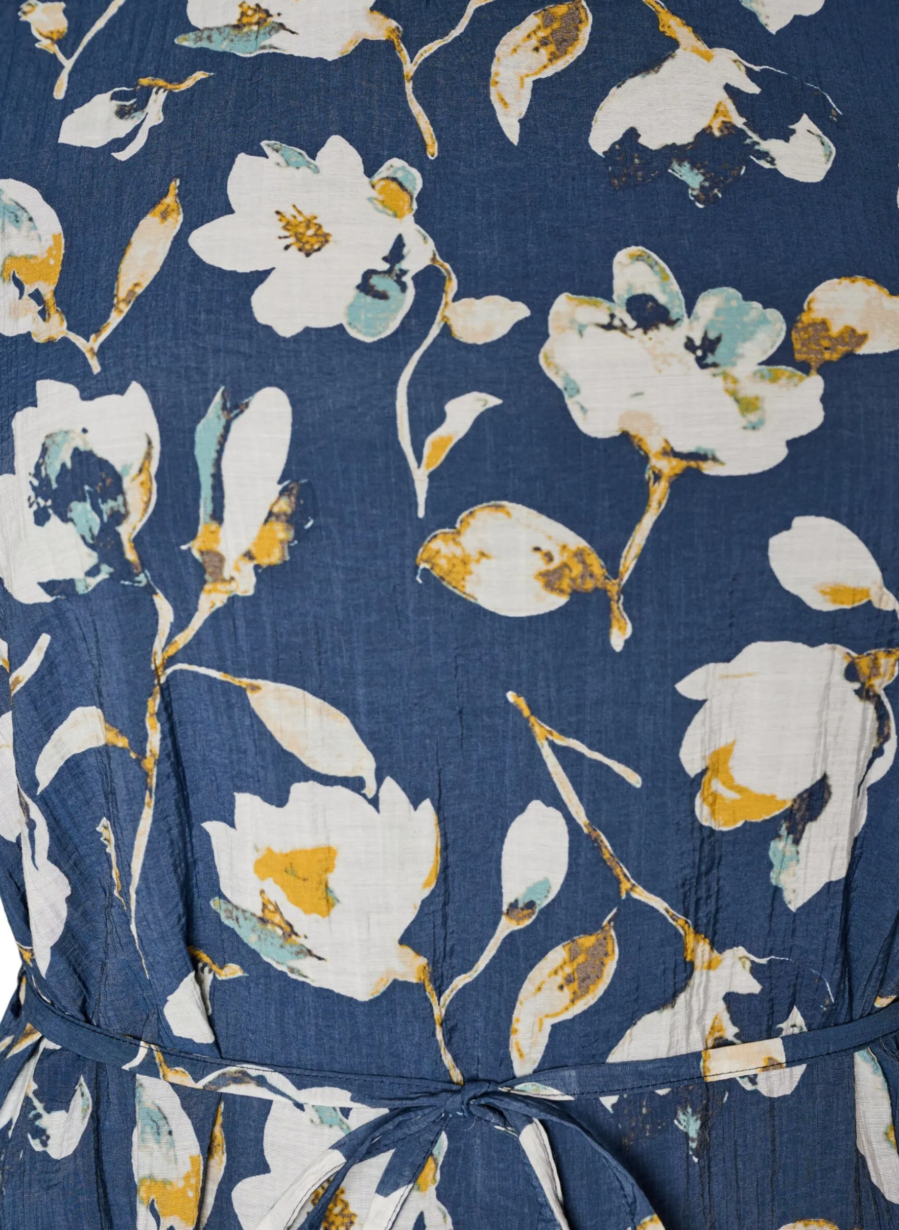 Knöchellanges Kleid mit Flügelärmeln und Bindegürtel