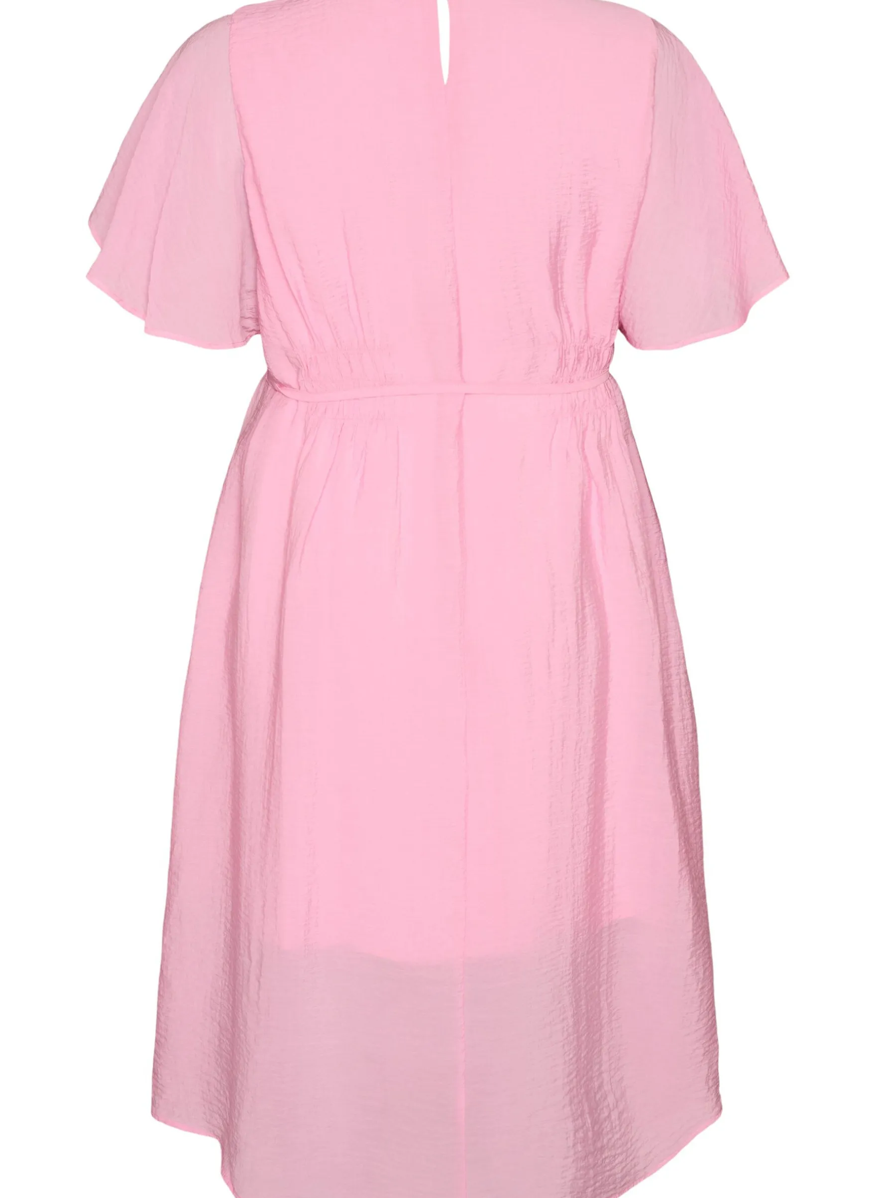 Knöchellanges Kleid mit Flügelärmeln und Bindegürtel