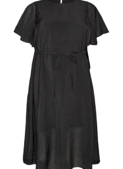 Knöchellanges Kleid mit Flügelärmeln und Bindegürtel