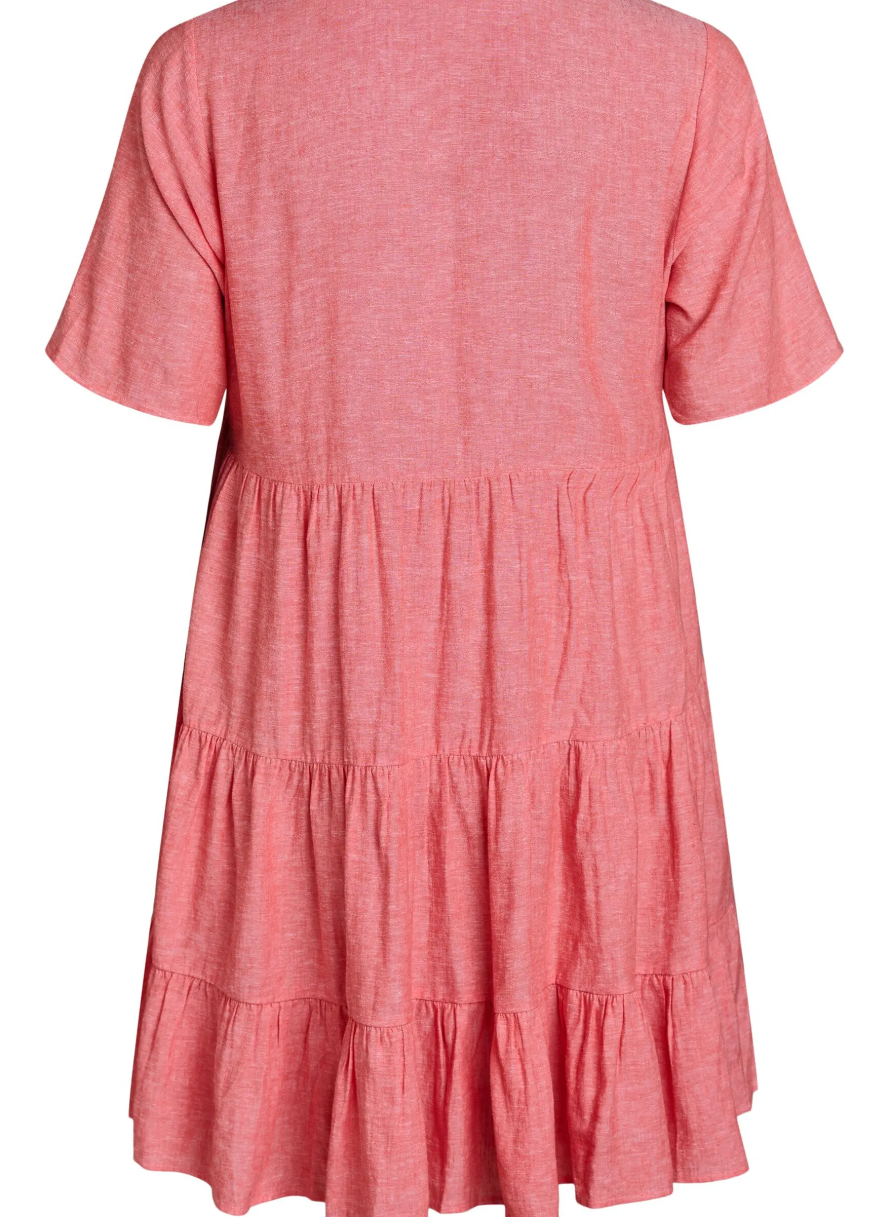Knielanges A-Linien-Kleid aus Leinen und Viskose