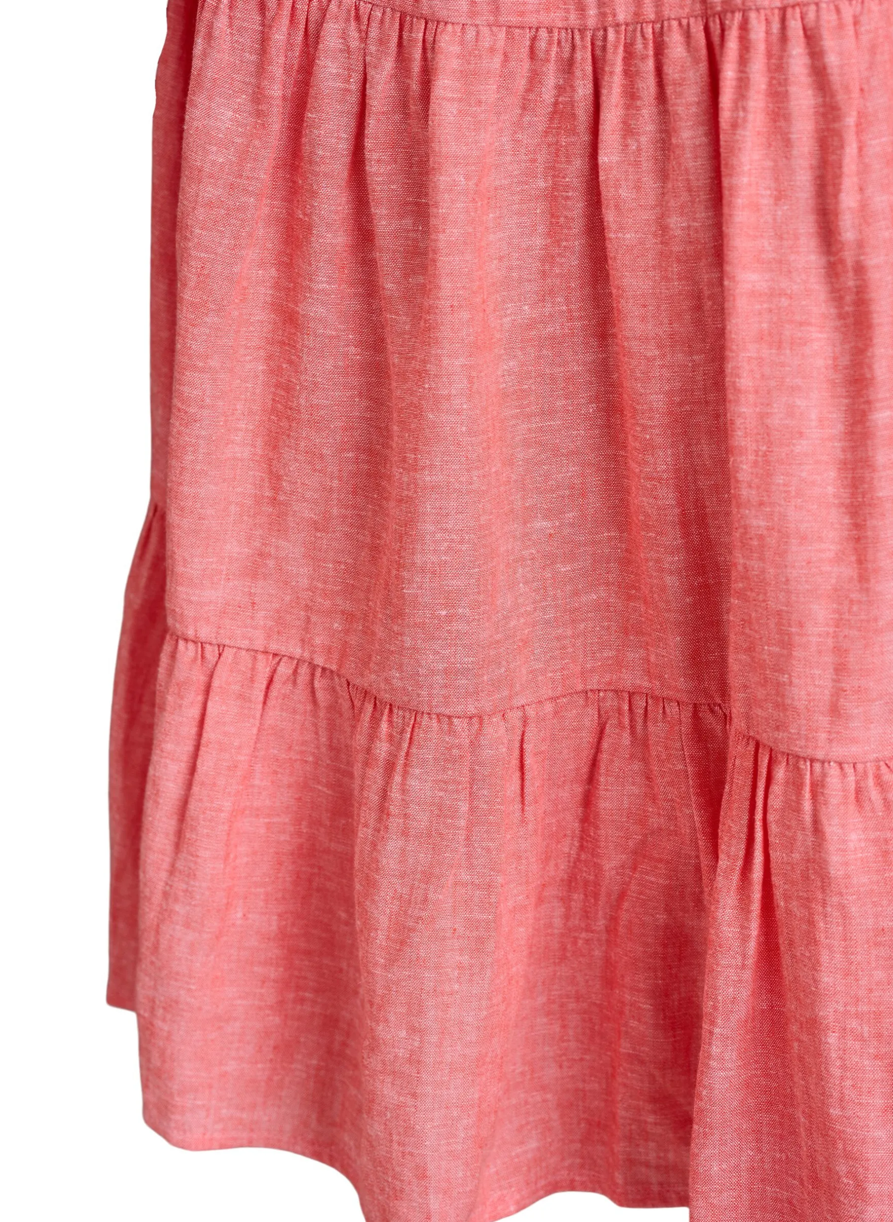 Knielanges A-Linien-Kleid aus Leinen und Viskose