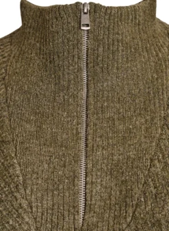 Knielanges Strickkleid mit hohem Kragen