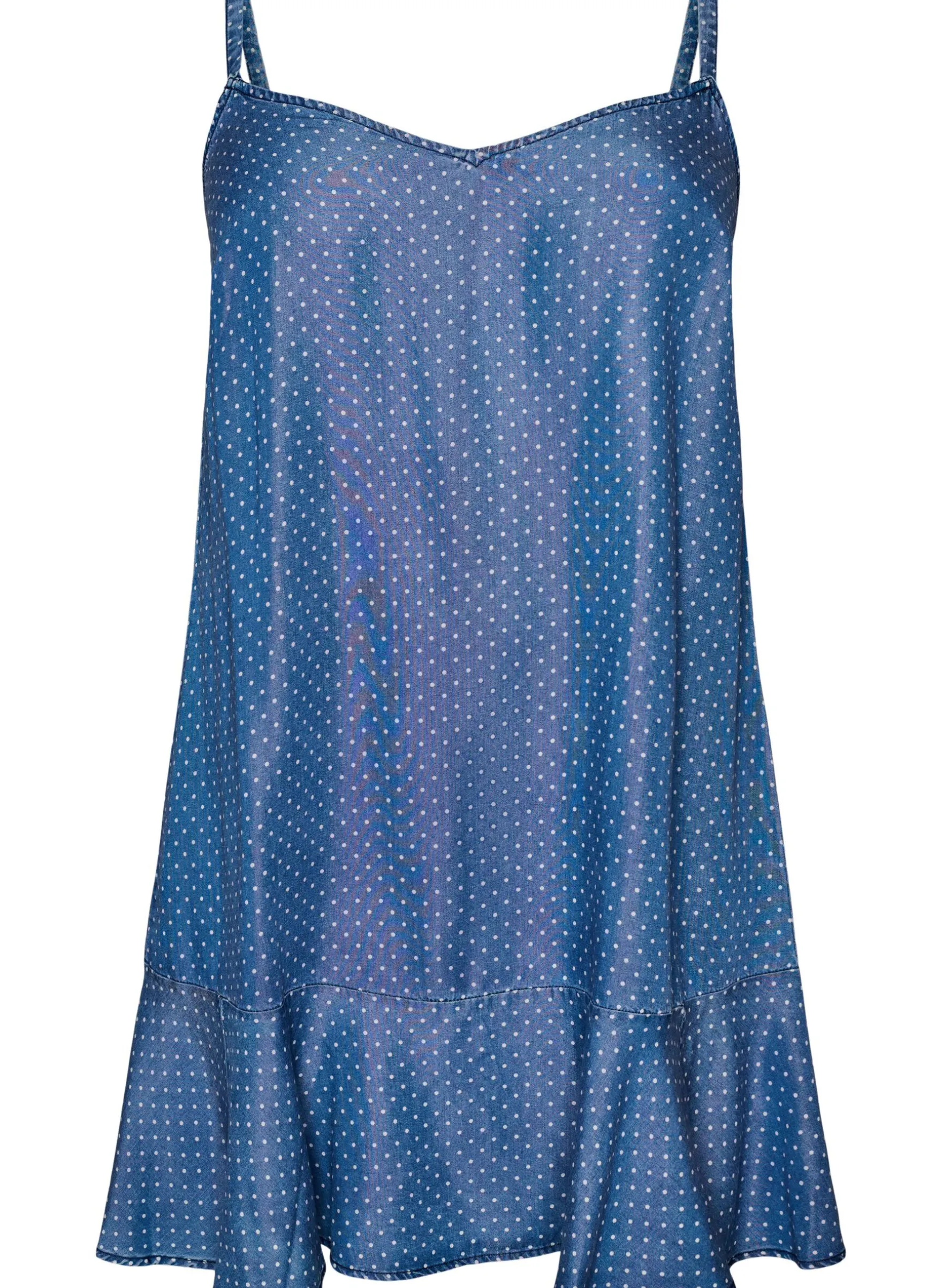 Knielanges Trägerkleid aus TENCEL™ Lyocell in Denim-Optik