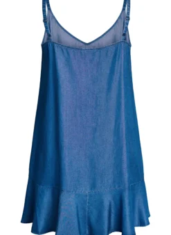 Knielanges Trägerkleid aus TENCEL™ Lyocell in Denim-Optik