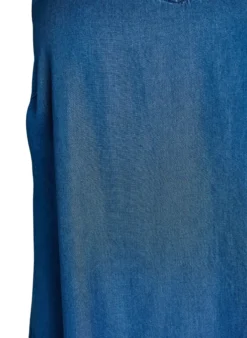 Knielanges Trägerkleid aus TENCEL™ Lyocell in Denim-Optik
