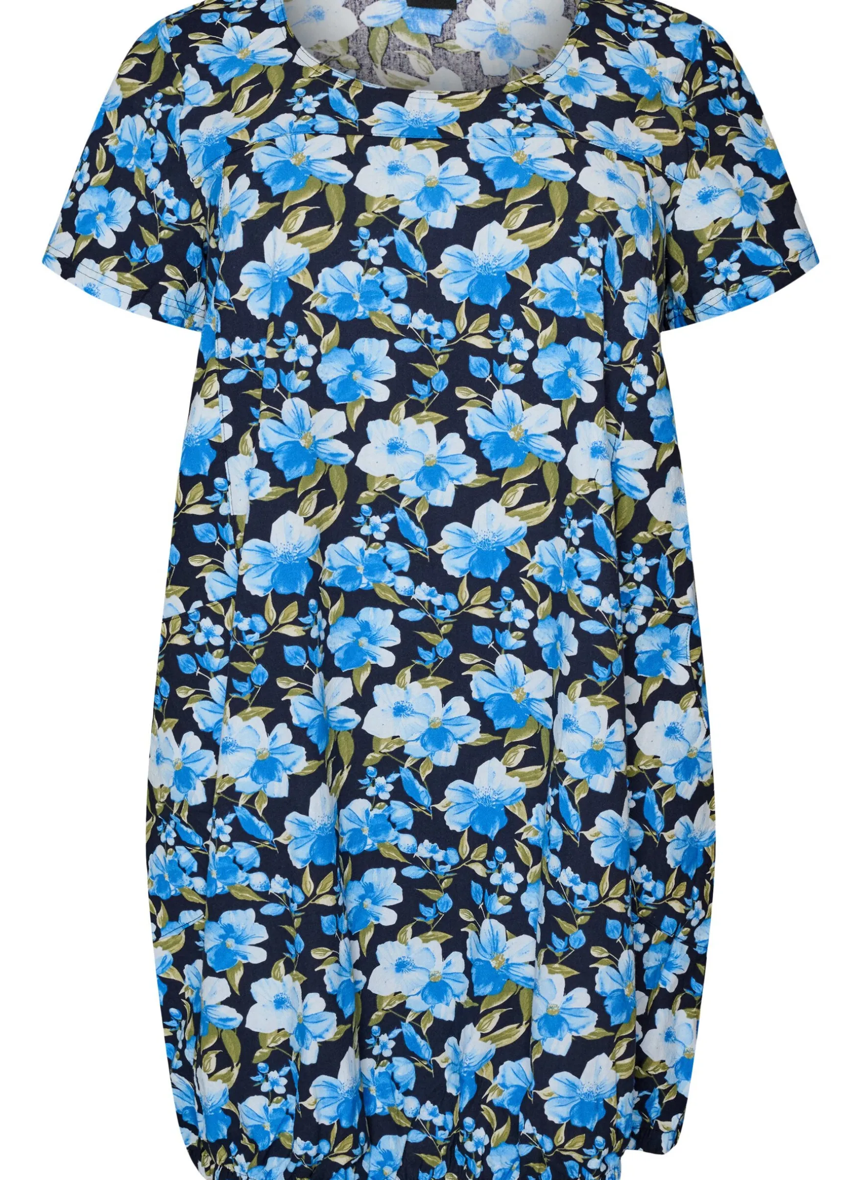 Kurzarm Baumwollkleid mit Print