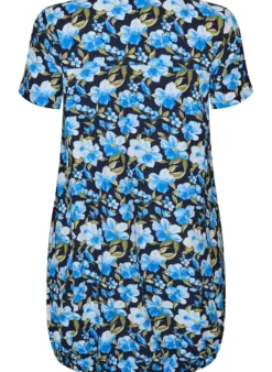 Kurzarm Baumwollkleid mit Print