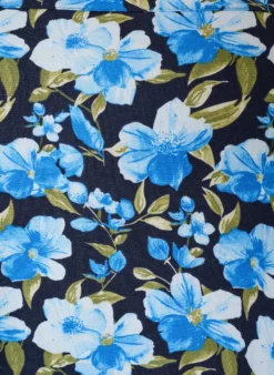 Kurzarm Baumwollkleid mit Print