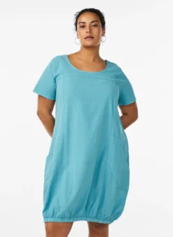 Kurzarm Kleid aus Baumwolle