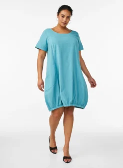 Kurzarm Kleid aus Baumwolle