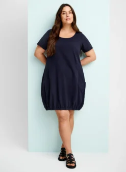 Kurzarm Kleid aus Baumwolle