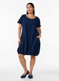 Kurzarm Kleid aus Baumwolle