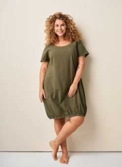 Kurzarm Kleid aus Baumwolle