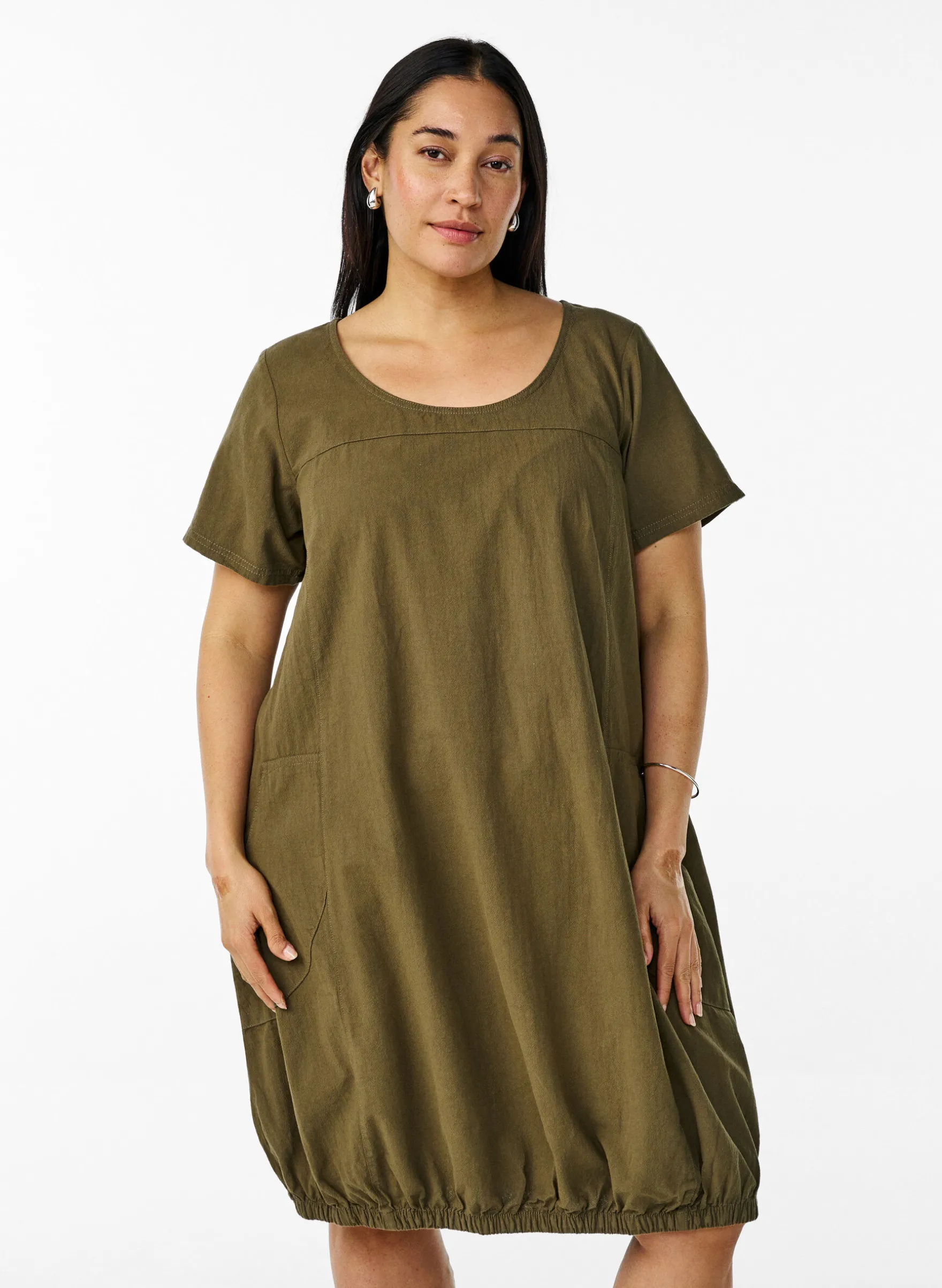 Kurzarm Kleid aus Baumwolle